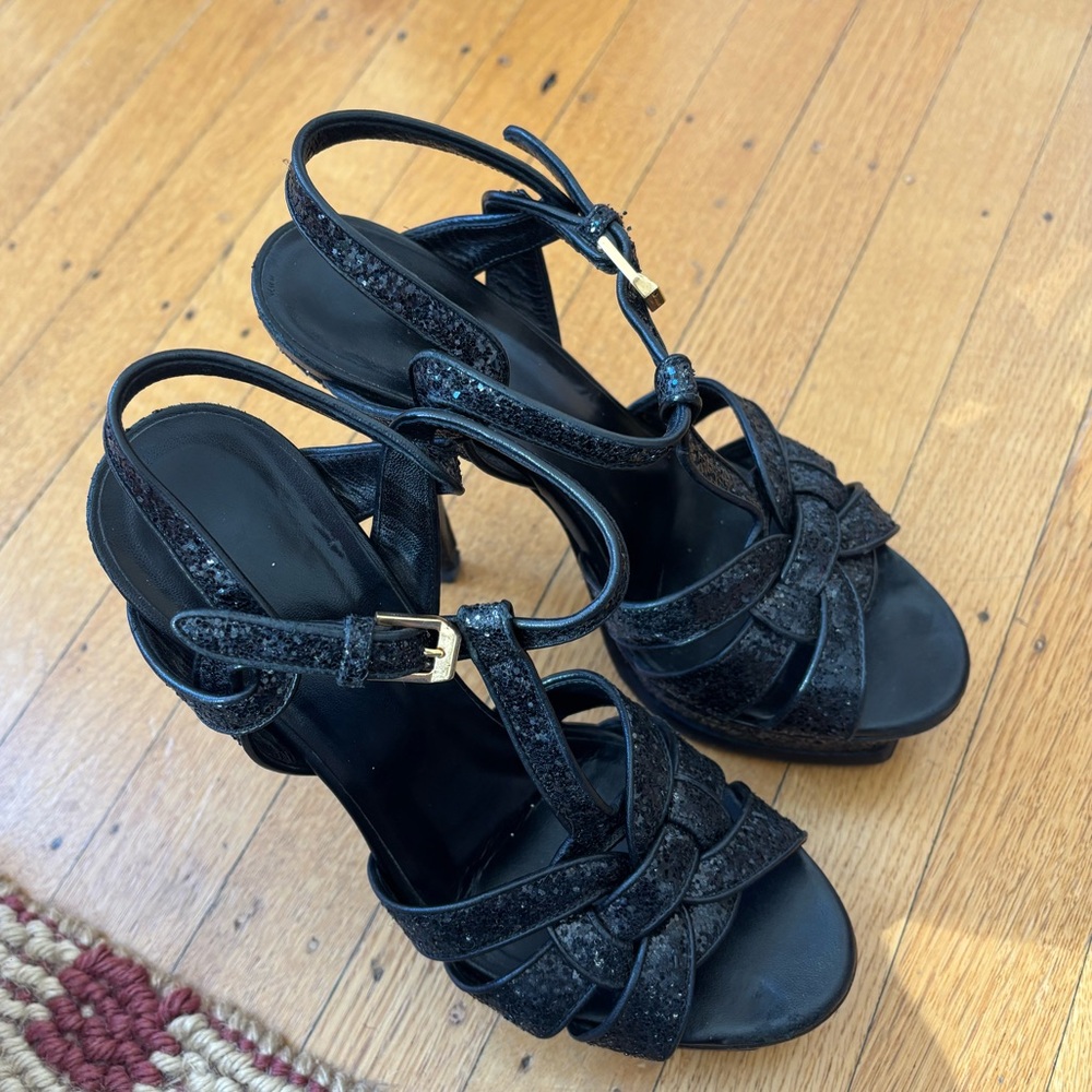 Saint Laurent Tribute heels in glitter